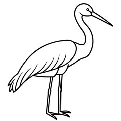 Obraz premium Single-Line Stork Vector Design
