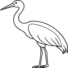 Obraz premium Single-Line Stork Vector Design