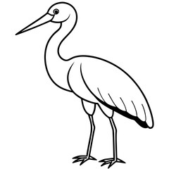 Single-Line Stork Vector Design