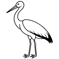 Single-Line Stork Vector Design