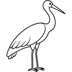 Single-Line Stork Vector Design