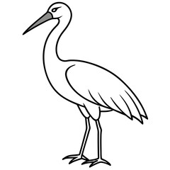 Single-Line Stork Vector Design