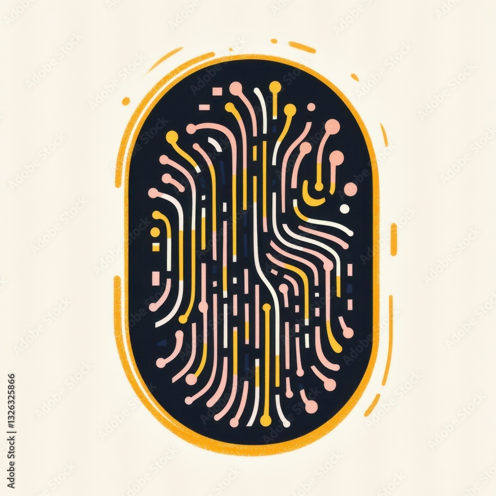 Poster abstract fingerprint circuit pattern design