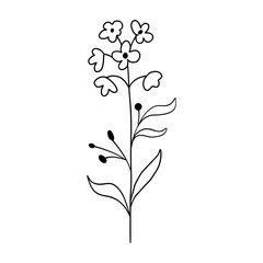 Wildflower icon vector. Flower illustration sign. Home decor symbol or logo.