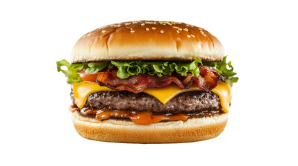 Hamburger isolated on transparent background 