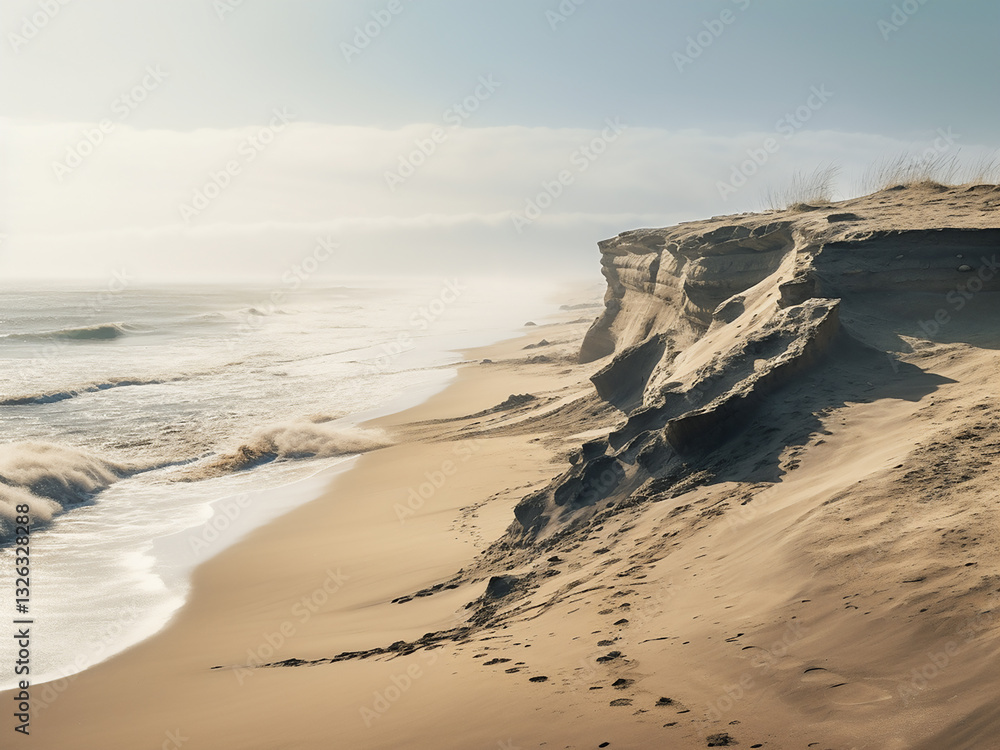 Aufkleber active dune preservation efforts combating coastal erosion with stabilizing vegetation patterns