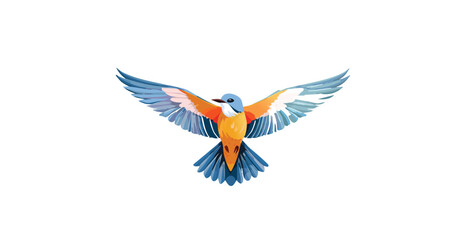 Fly bird Rainbow color logo design.