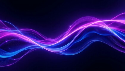 Abstract blue smoke with dynamic flowing waves and light energy