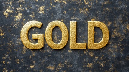 Gold Text Effect on Dark Grunge Background, Shiny, Sparkly Gold Font Style, Opulent Design Element