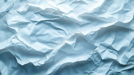Fototapeta premium White crumpled and creased paper is displayed, showcasing an interesting texture that adds depth and character to creative projects. Ideal for backgrounds, crafts, and designs