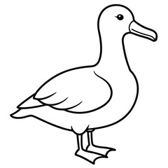 Sleek Albatross Outline in Vector Design