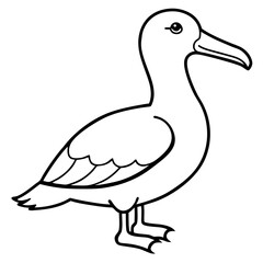 Sleek Albatross Outline in Vector Design