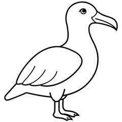 Sleek Albatross Outline in Vector Design