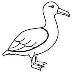 Sleek Albatross Outline in Vector Design