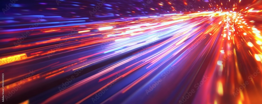 Poster abstract illustration of speed and light streaks creating motion effect