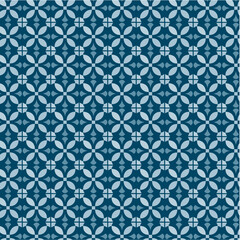 seamless pattern with blue flowers