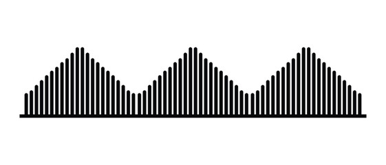 sound wave and audio waves icon, radio waves icon on white background.