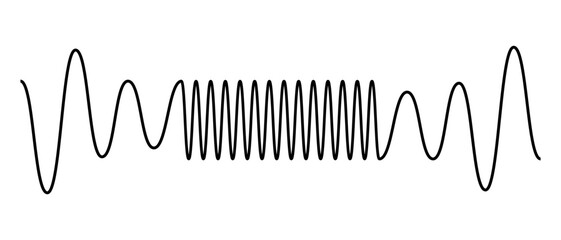 sound wave and audio waves icon, radio waves icon on white background.