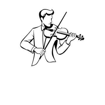 vector illustration of a man playing violin
