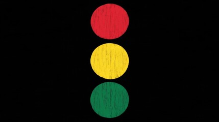 A black and white photo of a traffic light with a red, yellow and green light