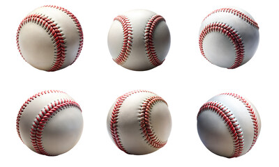 Baseball isolated, a set of sports balls collection isolated on a white background