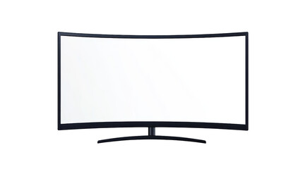 curved monitor with white screen on white background