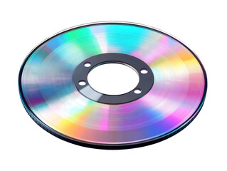 holographic disc on white background, isolated