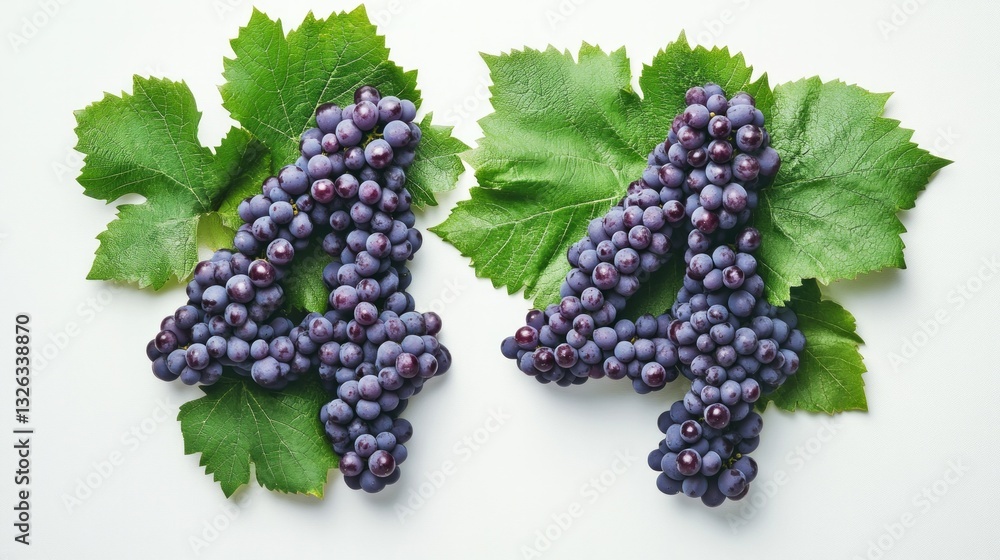 Poster a bunch of grapes arranged in the shape of the number four