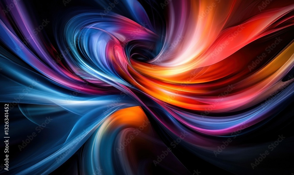 Aufkleber abstract composition of swirling fractal patterns with luminous digital effects