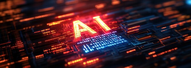 Obraz premium Ai technology revolutionizing industries in a futuristic digital world