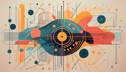 Obraz premium abstract wallpaper illustration, symbolic for artificial intelligence