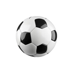 Fototapeta premium A black and white soccer ball is presented in isolation, showcasing its classic design intended for sports activities.