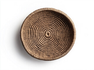 Handwoven natural fiber basket artisan craft home decor minimalist style top view sustainable living