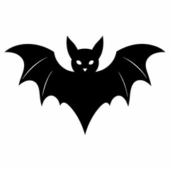 Vector Illustration of a Black Bat Silhouette