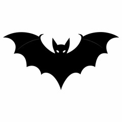 Vector Illustration of a Black Bat Silhouette