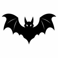 Vector Illustration of a Black Bat Silhouette