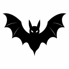 Vector Illustration of a Black Bat Silhouette