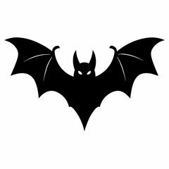 Vector Illustration of a Black Bat Silhouette
