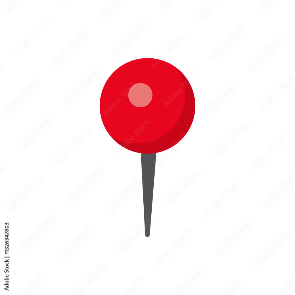 Poster a simple red location marker icon with a gray pin circle, used in maps and navigation applications.