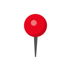 A simple red location marker icon with a gray pin circle, used in maps and navigation applications.