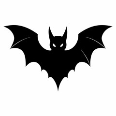 Vector Illustration of a Black Bat Silhouette