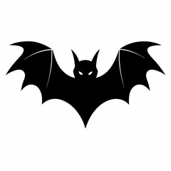 Vector Illustration of a Black Bat Silhouette