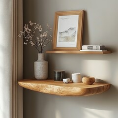 Rustic charm meets modern minimalism with these floating wooden shelves. Perfect for displaying your favorite d?cor.