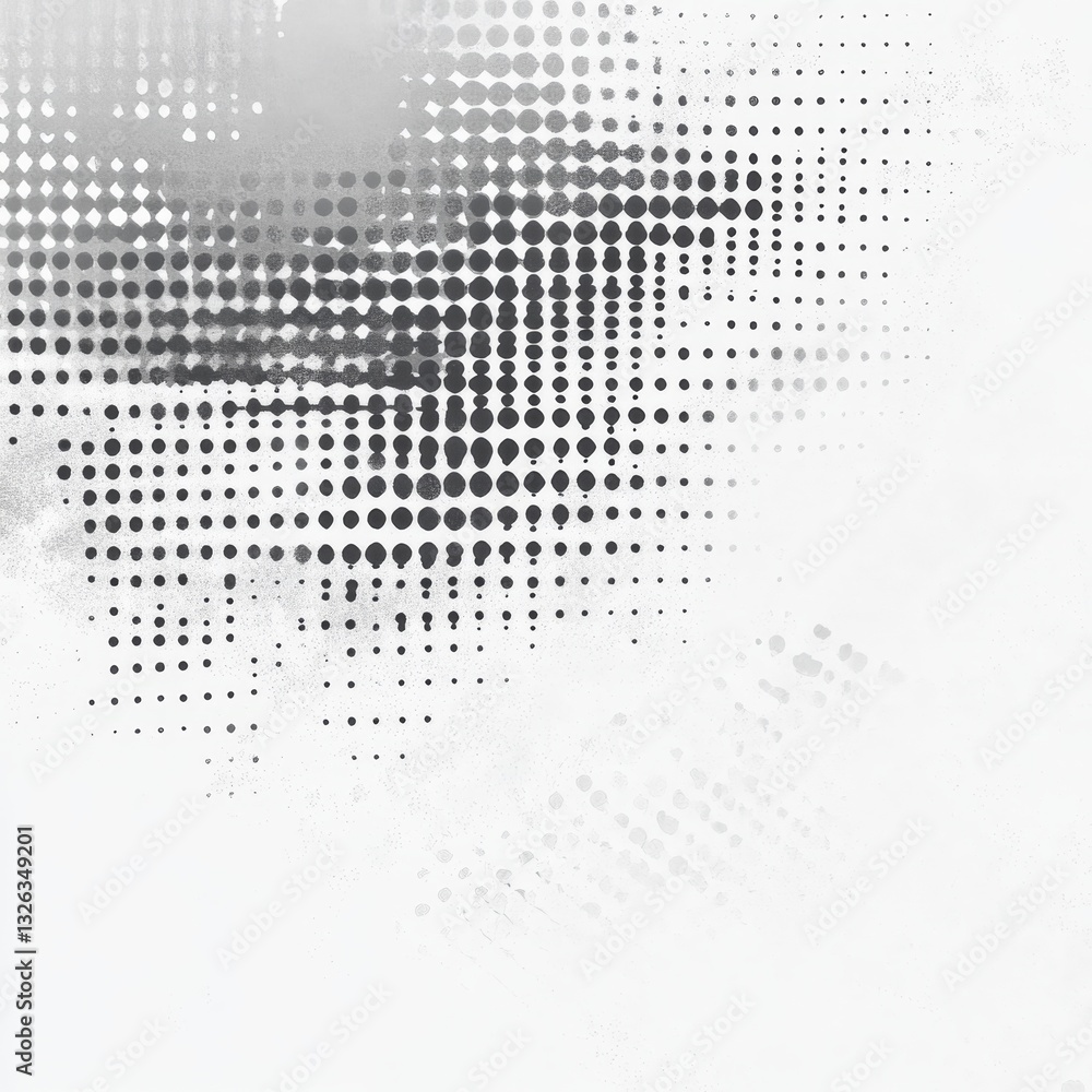 Poster abstract monochrome dotted pattern: a modern and minimalist design with graduated density and textur