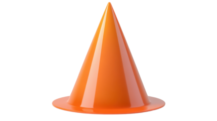 orange traffic cone isolated on white background