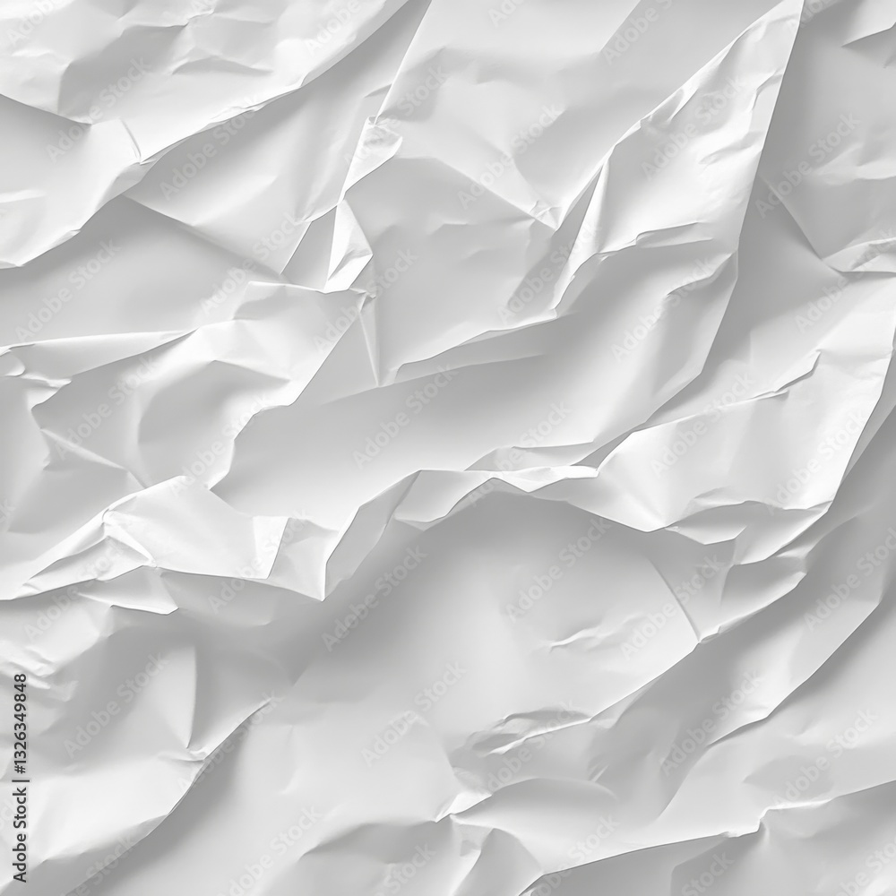 Aufkleber abstract white: crumpled paper texture, light and shadow play creates dynamic folds and creases for 
