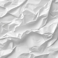 Fototapeta premium Abstract White: Crumpled Paper Texture, Light and Shadow Play Creates Dynamic Folds and Creases for Unique Designs