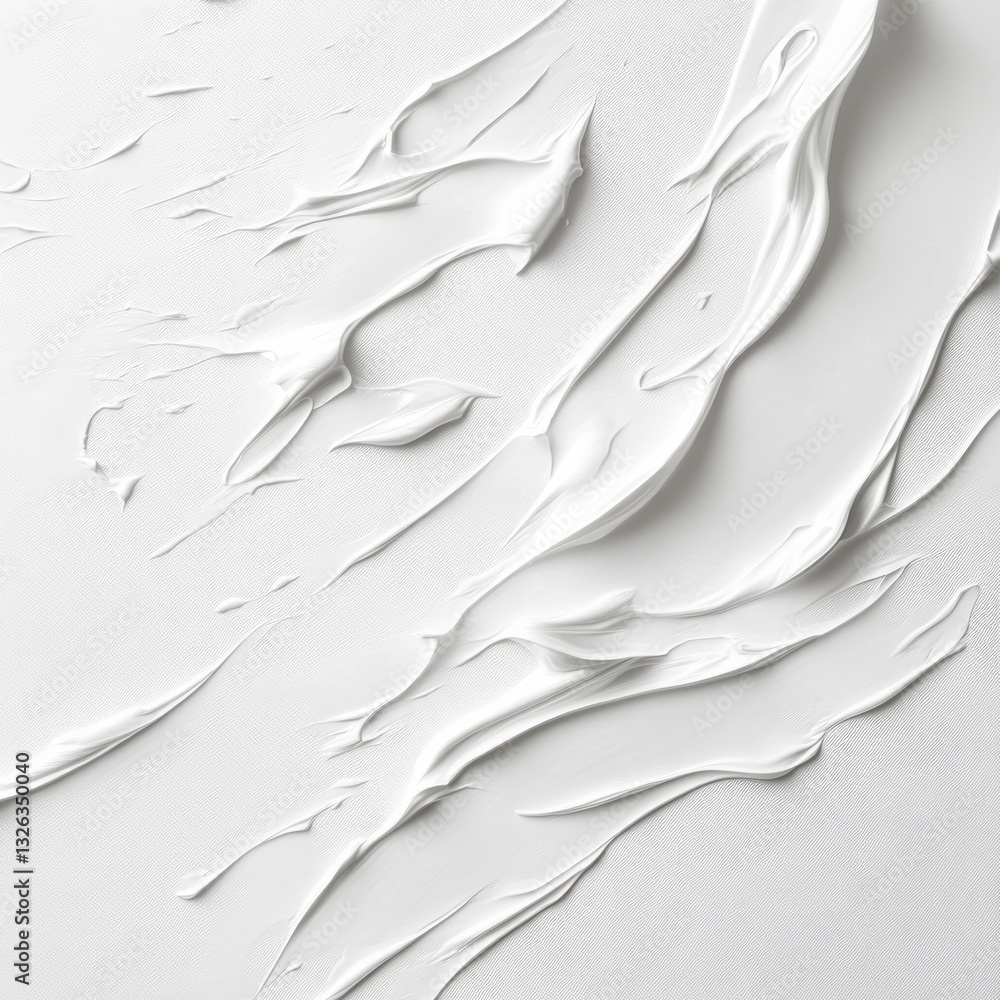 Poster abstract white paint strokes on textured surface: a monochromatic minimalist design