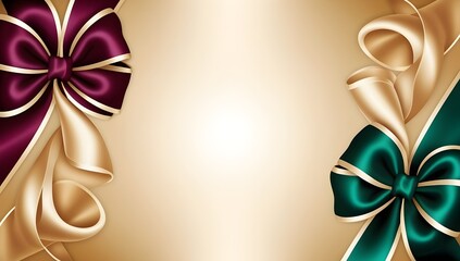 rich satin bows with glowing texture on warm gradient for sophisticated holiday greetings and invitations