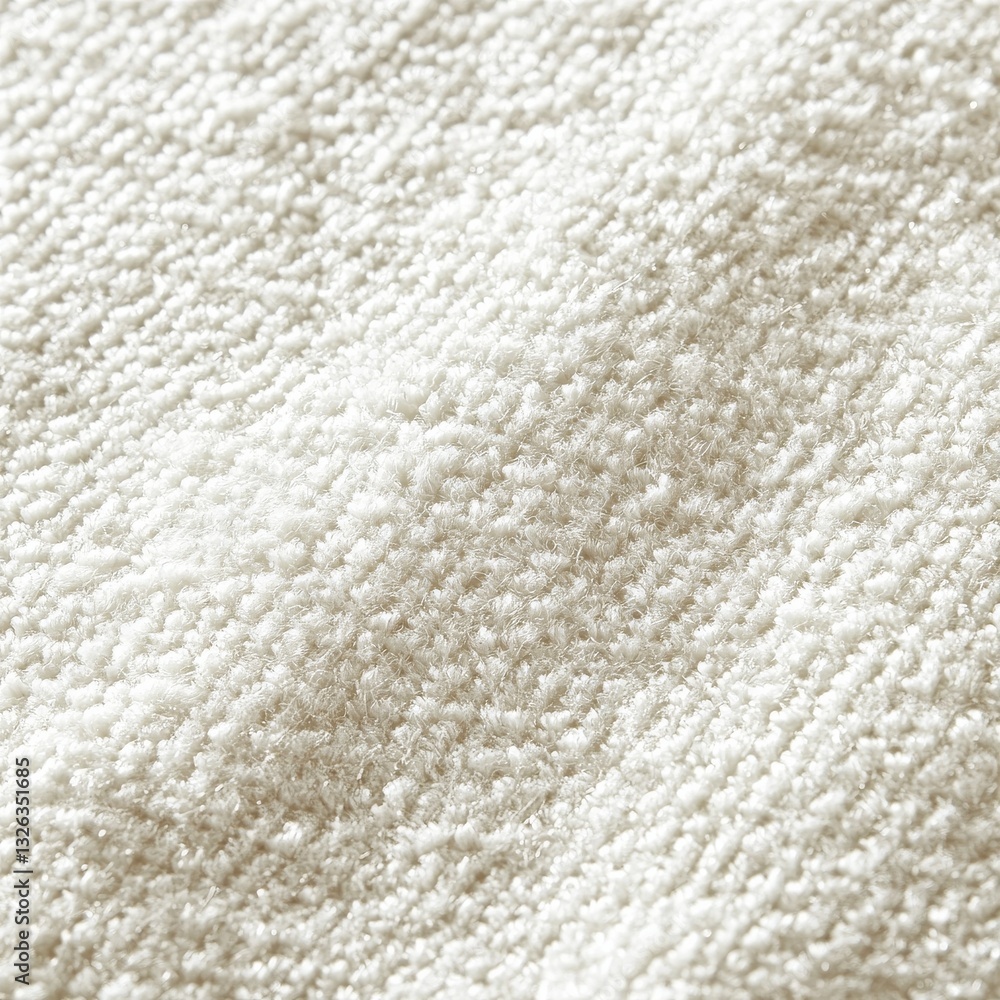 Poster Delicate Texture: A Close-Up View of a Soft, Plush, and Clean White Carpet with a Rich, Detailed Weave Pattern